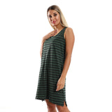Red circle -  Slip-On Striped Sleepshirt With Side Patch Pocket