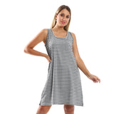 Red circle -  Slip-On Striped Sleepshirt With Side Patch Pocket