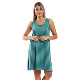 Red circle -  Slip-On Striped Sleepshirt With Side Patch Pocket
