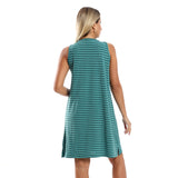 Red circle -  Slip-On Striped Sleepshirt With Side Patch Pocket