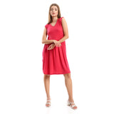Red circle -  Solid Sleeves Tiered Sleepshirt