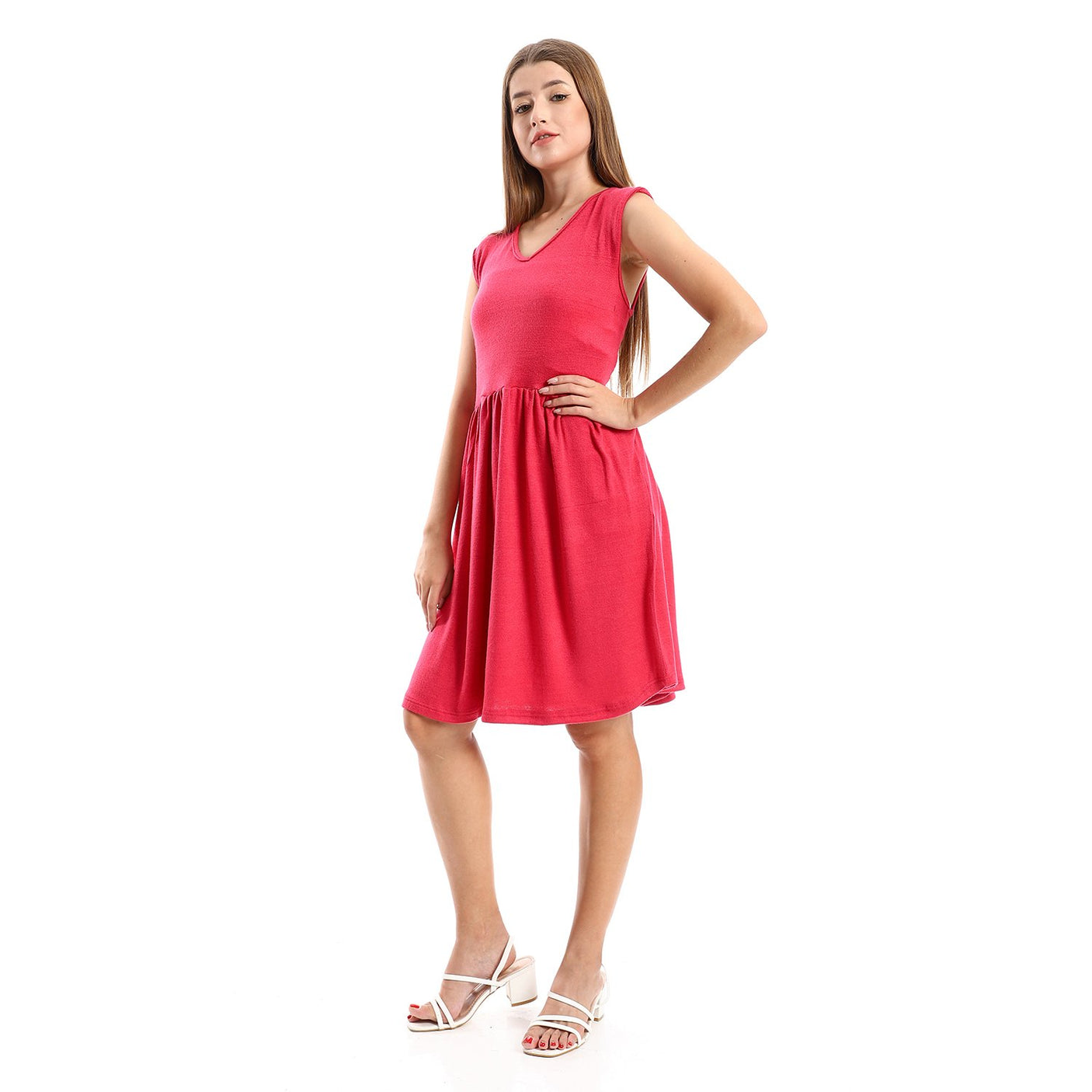 Red circle -  Solid Sleeves Tiered Sleepshirt