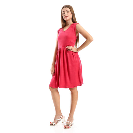 Red circle -  Solid Sleeves Tiered Sleepshirt