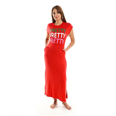Red circle -  - Tripple PRETTY Sleepshirt - Orange