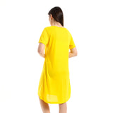 Red circle -  - Chest Cow Printed Red Comfy Sleepshirt