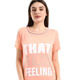 Red circle -  - That Friday Feeling Slip On Pink & White Sleepshirt