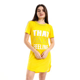 Red circle -  - That Friday Feeling Slip On Pink & White Sleepshirt