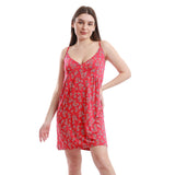 Red circle -  - Short sleeve nightgown with thin strap