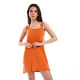 Red circle -  - Solid 2 Types Of Sleeves Short Sleepshirt