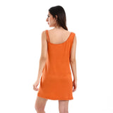 Red circle -  - Solid 2 Types Of Sleeves Short Sleepshirt