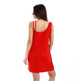 Red circle -  - Solid 2 Types Of Sleeves Short Sleepshirt