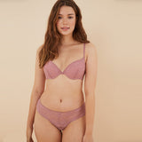 Women Secret - Wide pink lace Brazilian panties - Sold by FIG