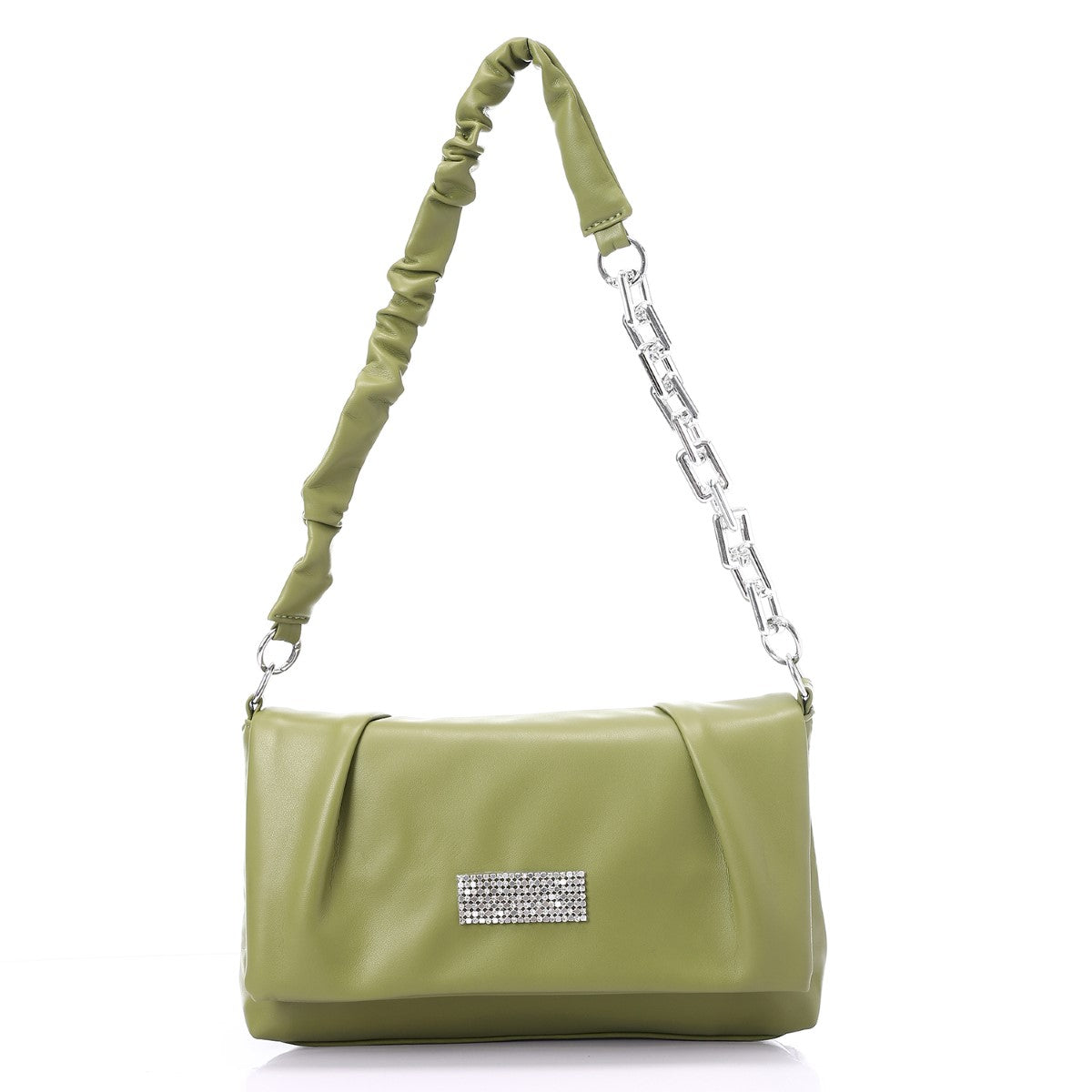 Mr Joe - Magnetic and Zipper Closure Cross-Body Bag - Olive