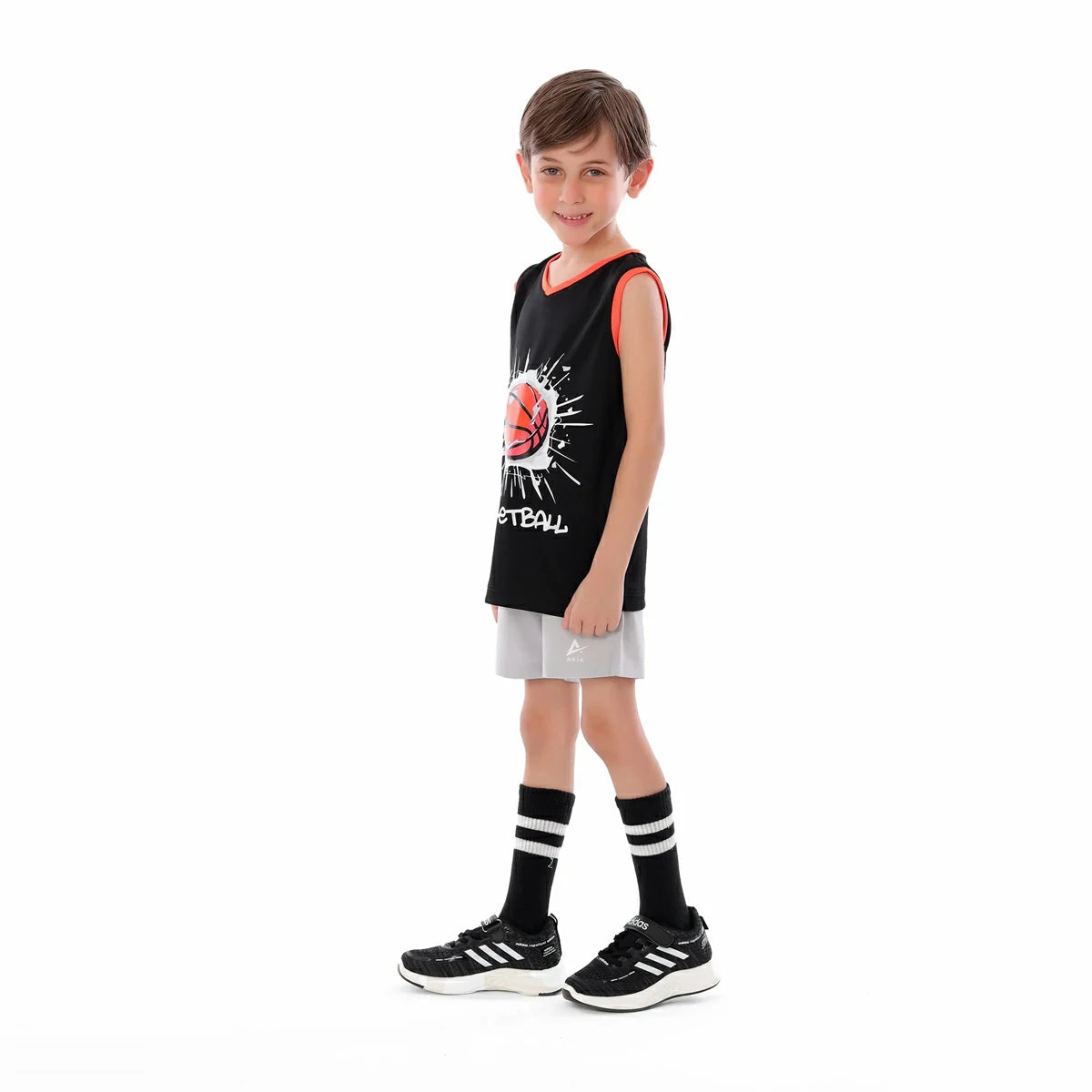 Anja - Black Basketball T-shirt 0018-For boys