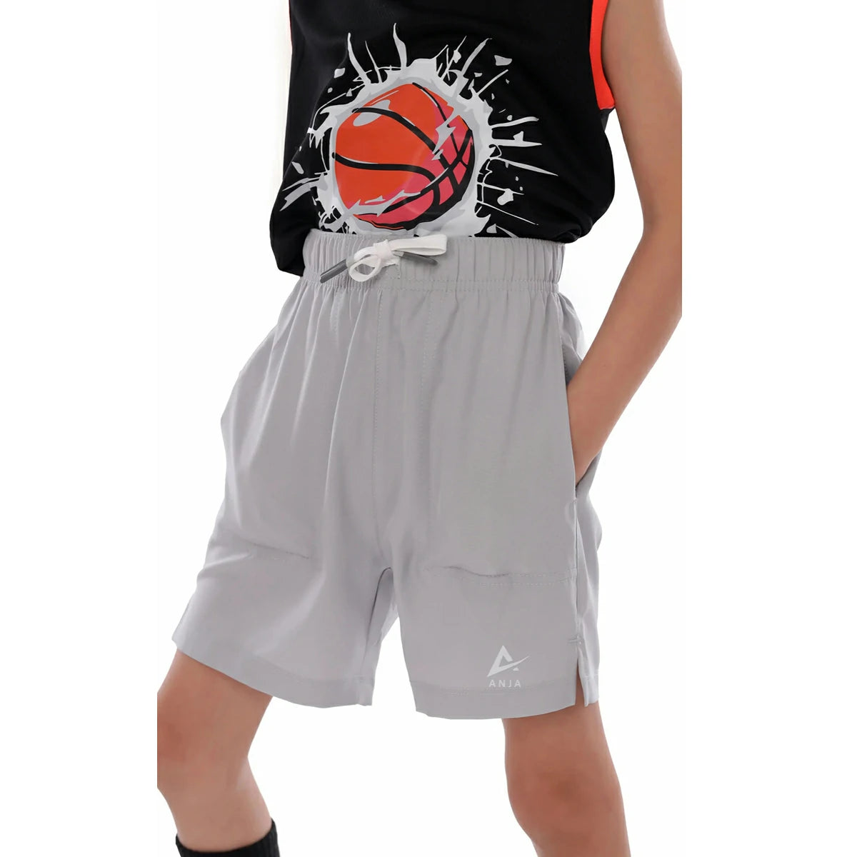 Anja - Black Basketball T-shirt 0018-For boys