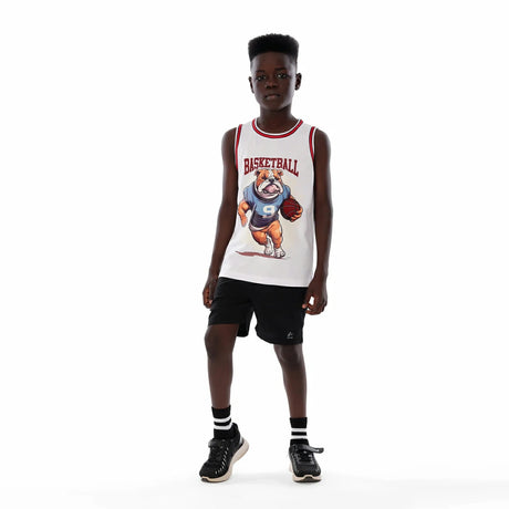 Anja - White Basketball T-shirt 0016-For boys