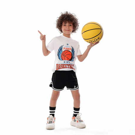 Anja - White Basketball T-Shirt 0001-For boys