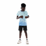 Anja - White and Light Blue Volleyball T-shirt 0068-For boys