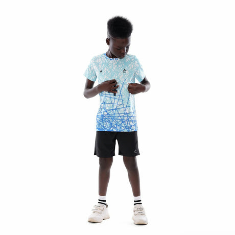 Anja - White and Light Blue Volleyball T-shirt 0068-For boys