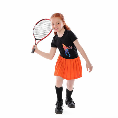 Anja - Orange Tennis Skirt 0124-For Girls