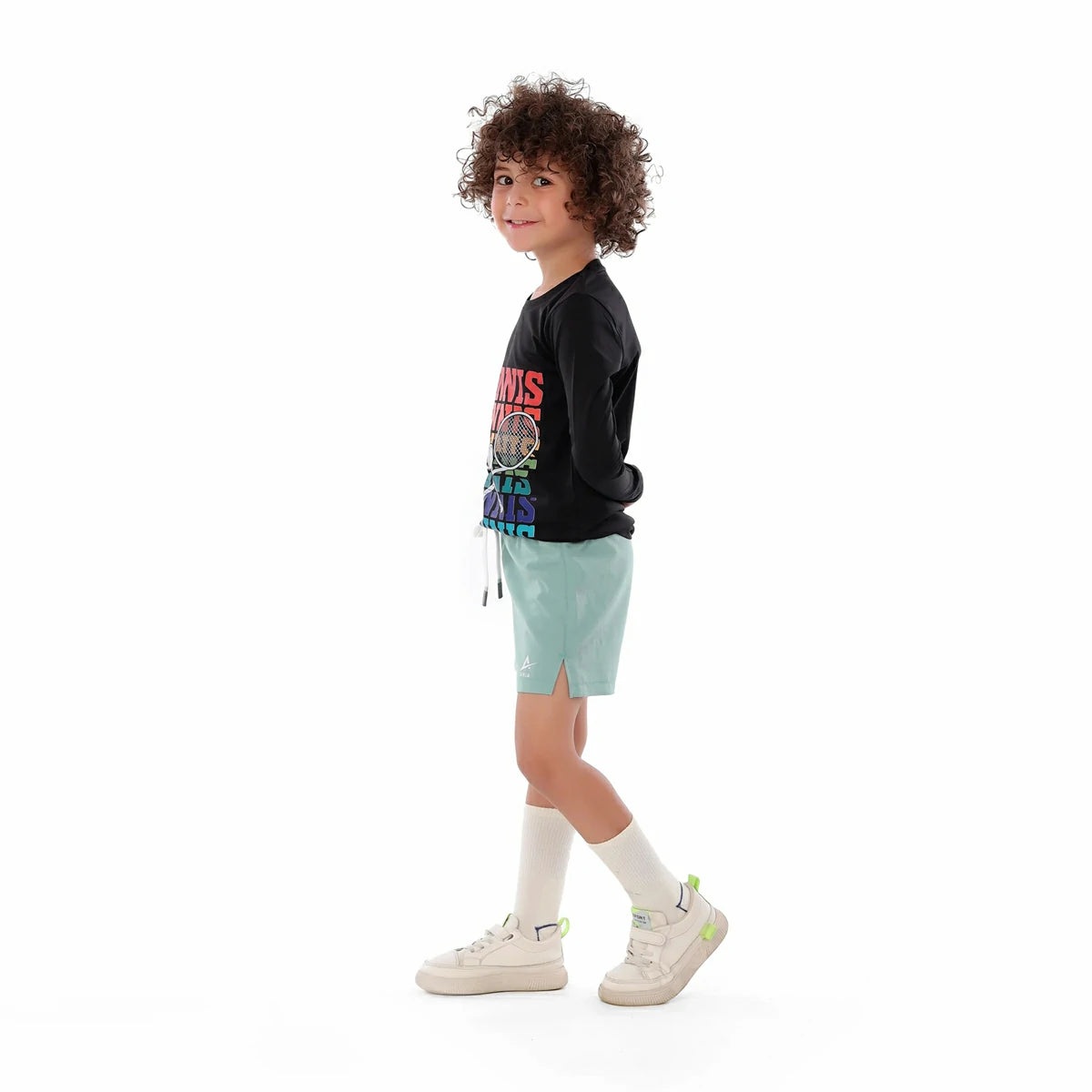 Anja - Black Tennis T-Shirt 0088-For boys