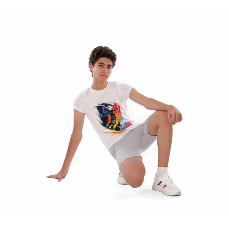 Anja - White Volleyball T-shirt 0067-For boys
