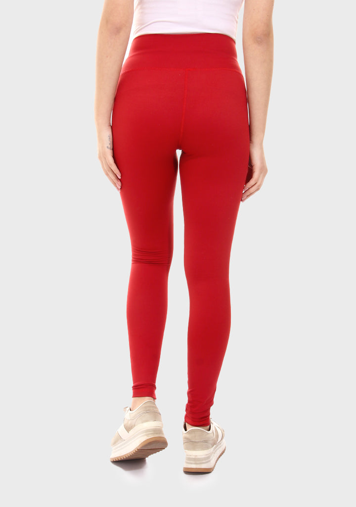 champs land - Plain Sportive stretch leggings-Red