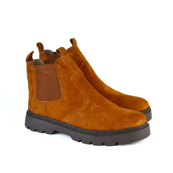 Leazus - Leather Chunky Boot - S-4001 HAVAN