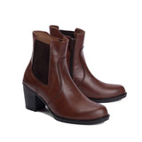Brio Brown Easton Natural Leather Chelsea Boot for women