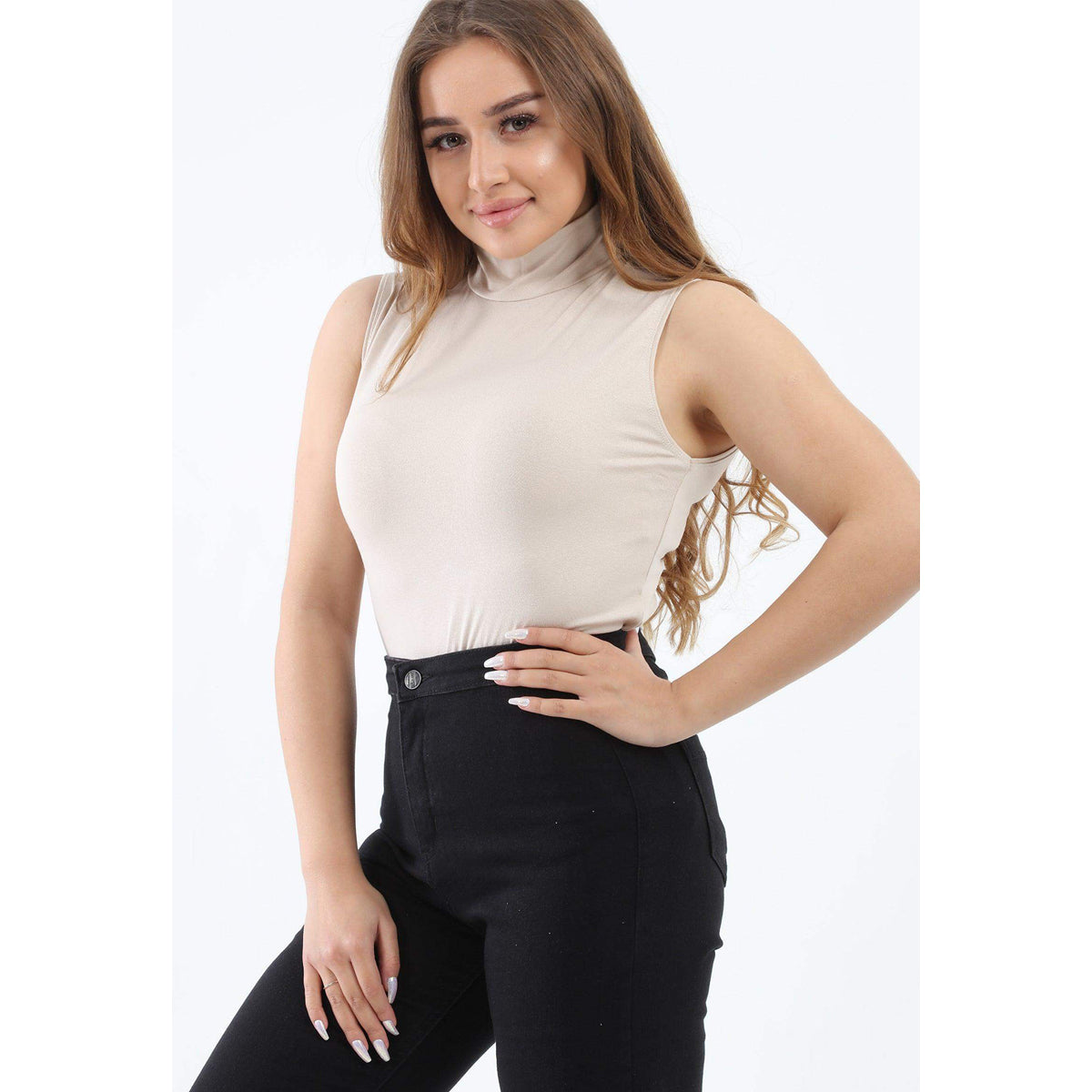 High Neck Sleeveless Top