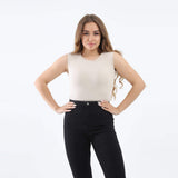 Sleeveless Crew Neck Top