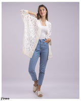Kimono Home Wear Letter Print Cotton T-Shirt