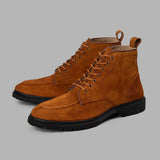 Brio - MOC TOE SUEDE LACE UP GENUINE LEATHER HALF BOOTS