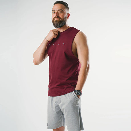 Taur - cotton lycra sleeveless raw edged rounded endless tshirt