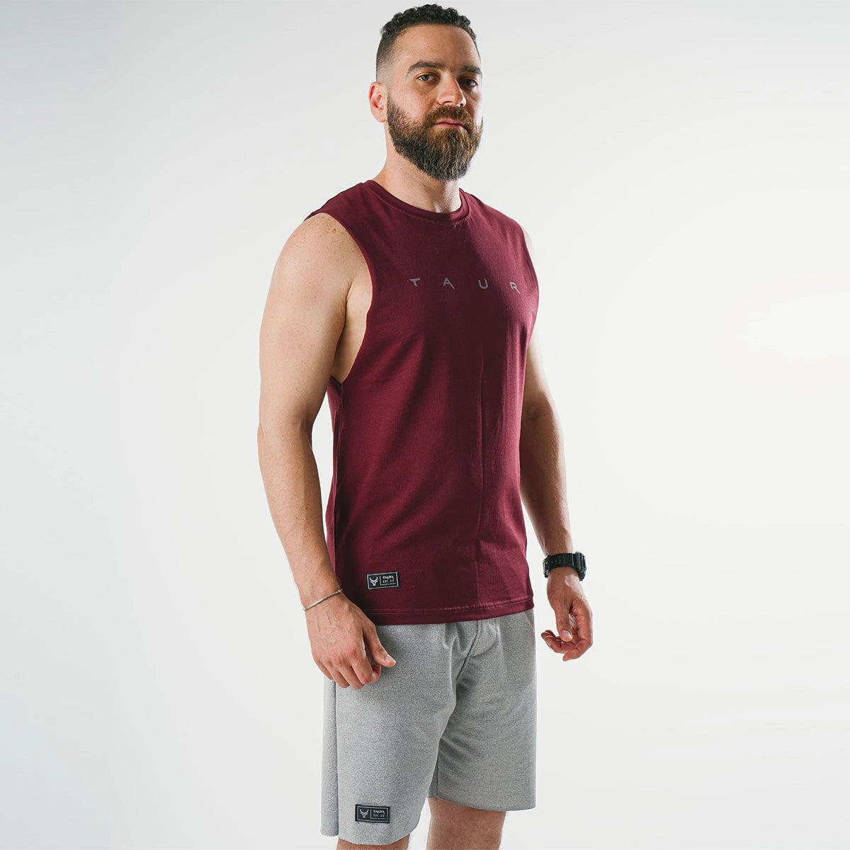 Taur - cotton lycra sleeveless raw edged rounded endless tshirt