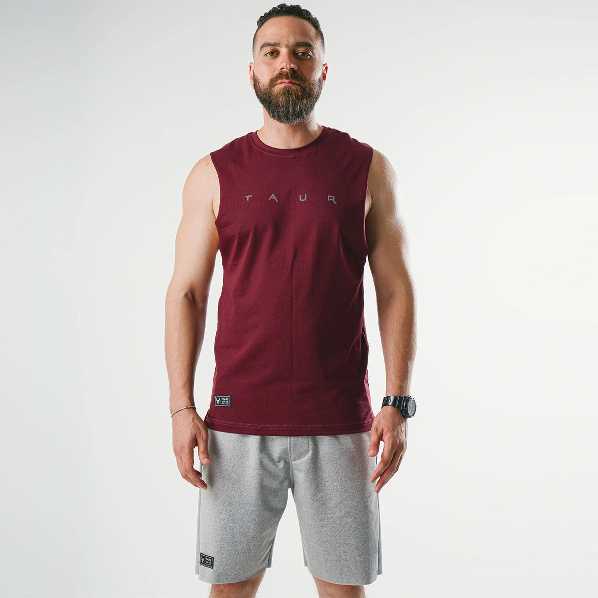 Taur - cotton lycra sleeveless raw edged rounded endless tshirt