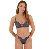 Women Secret - Medium lace embroidered strap thong - Sold by FIG