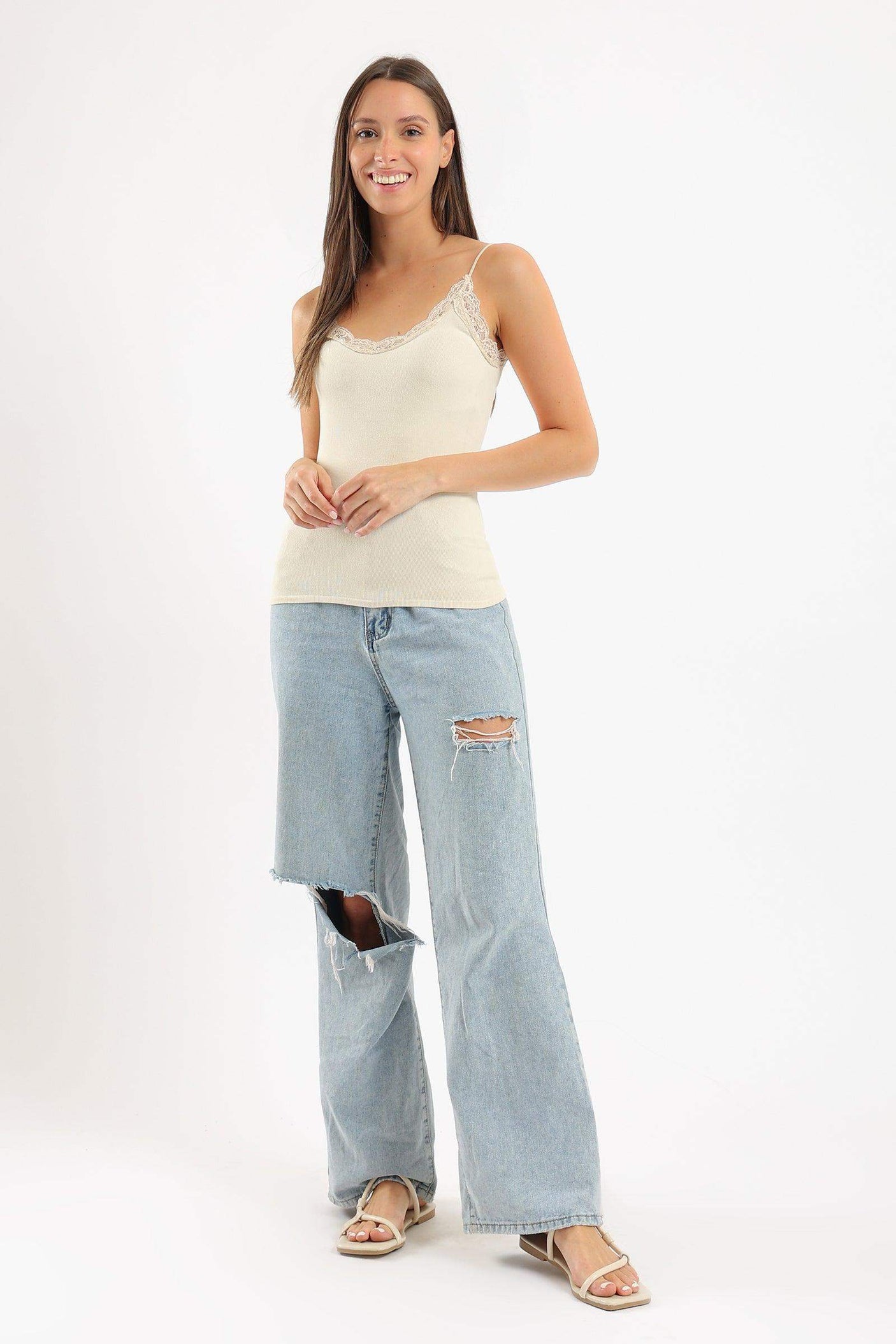 Carina -Plunge Round Neck Top