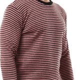 Red circle - Thin Stripes Round Sweatshirt