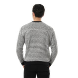 Red circle - Thin Stripes Round Sweatshirt