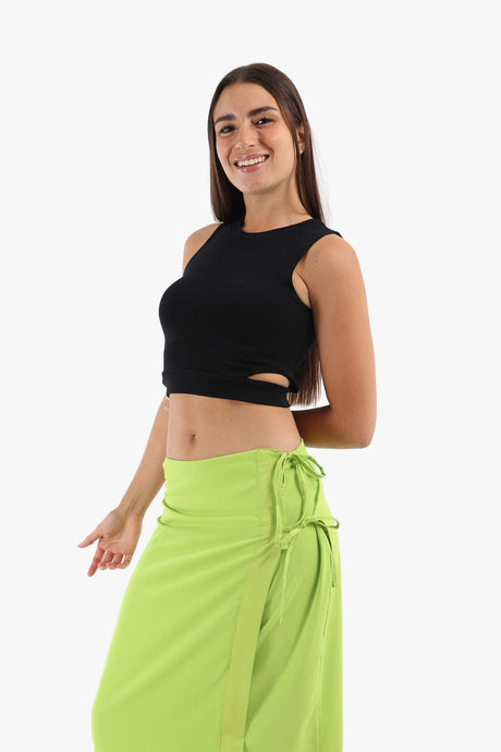 Carina -Ribbed Top with Cut Out Sides