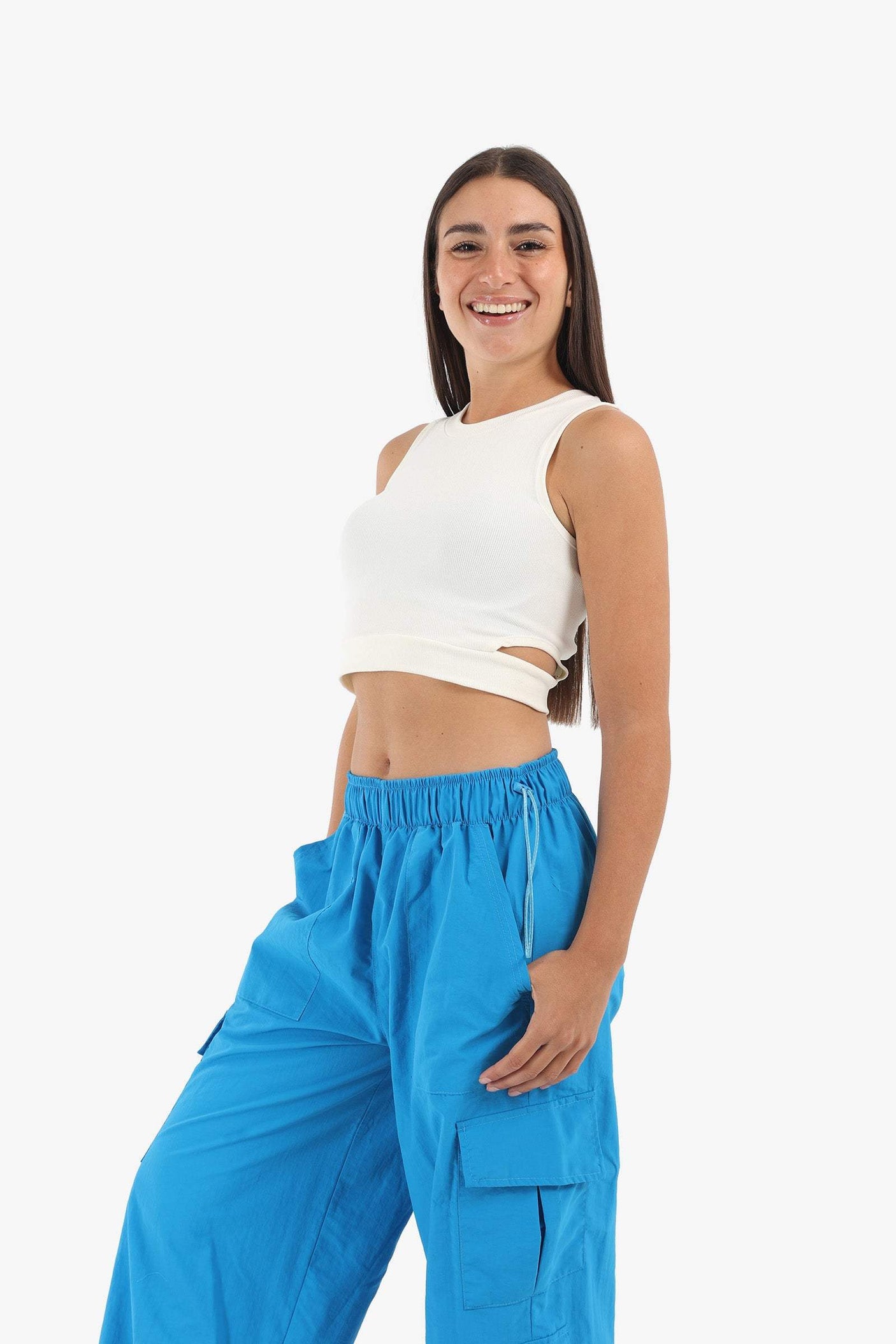 Carina -Ribbed Top with Cut Out Sides