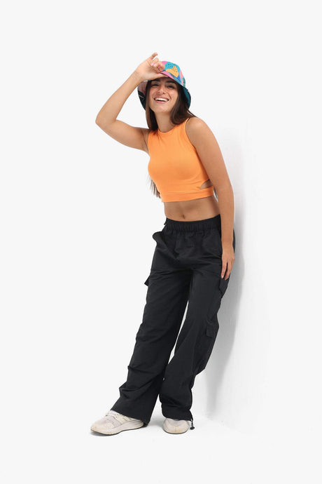 Carina -Ribbed Top with Cut Out Sides