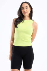 Carina -Crew Neck Ribbed Top
