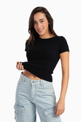 Carina - Ribbed Round Neck Top