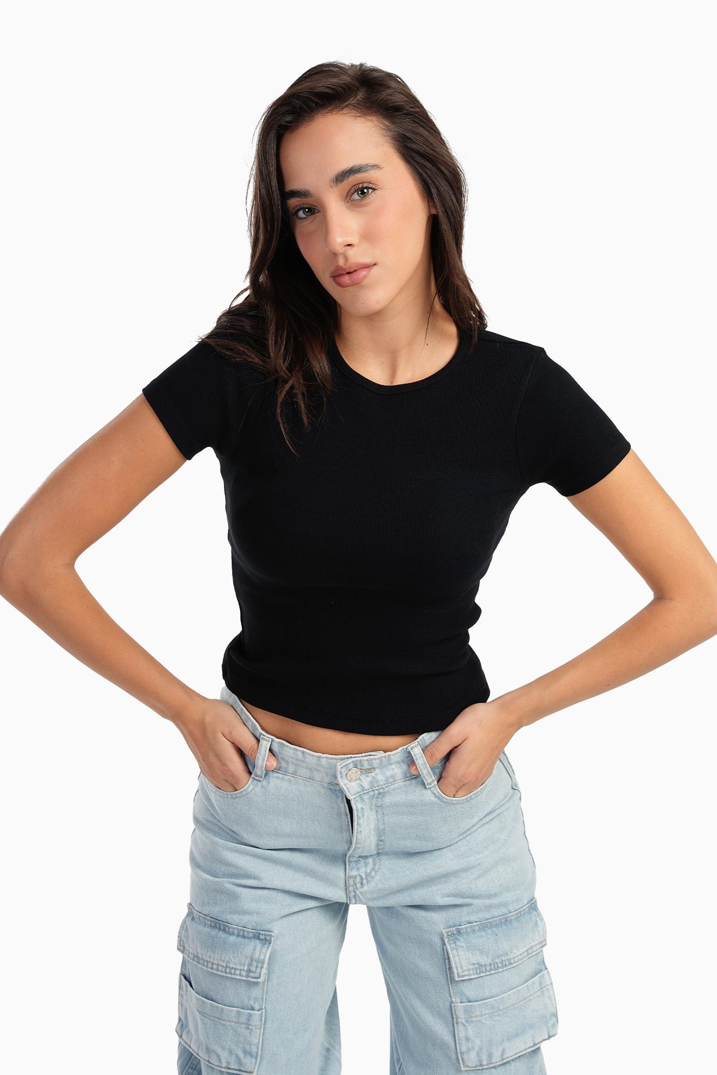 Carina - Ribbed Round Neck Top