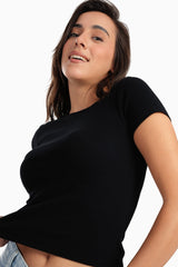 Carina - Ribbed Round Neck Top