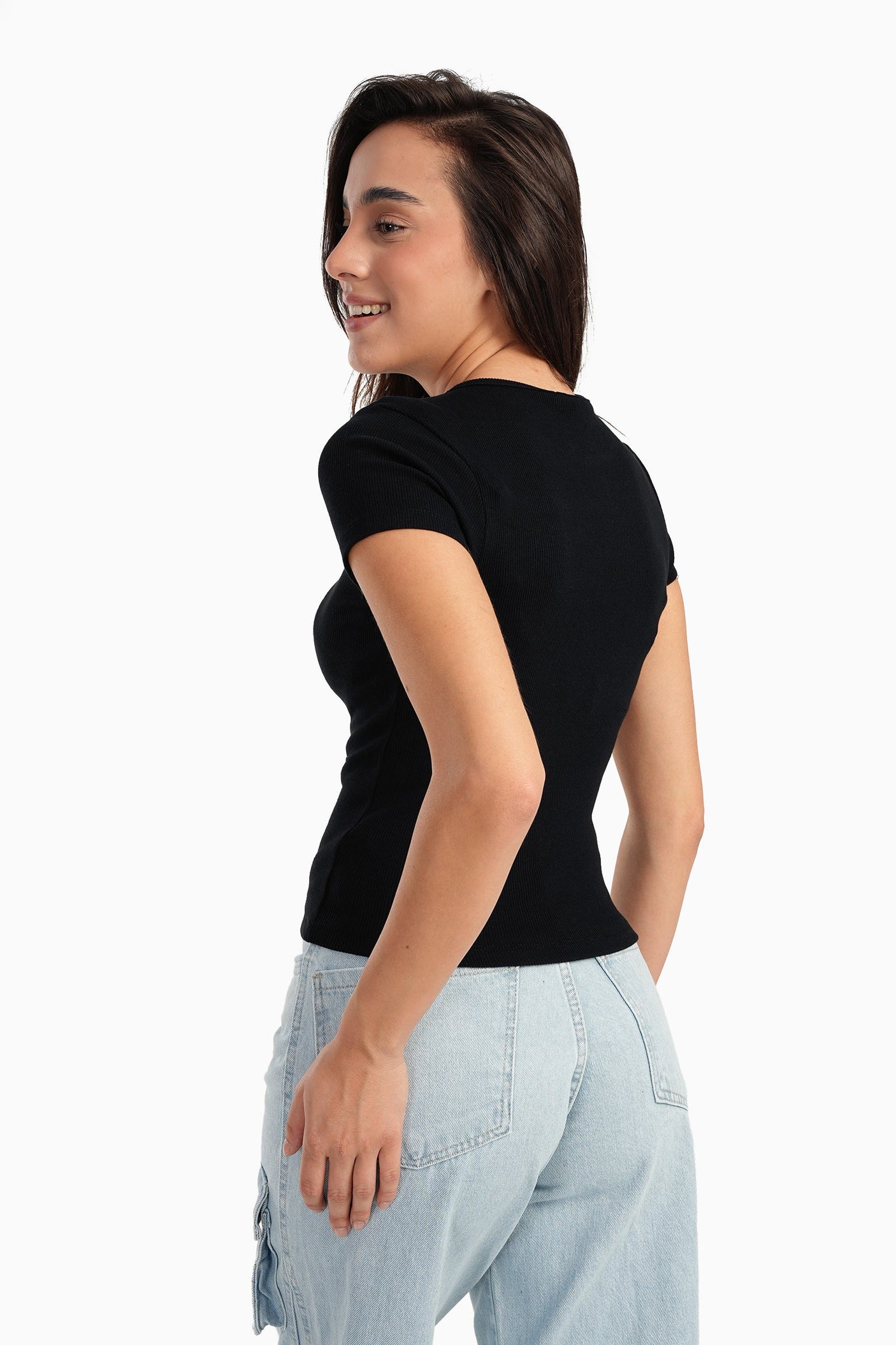 Carina - Ribbed Round Neck Top