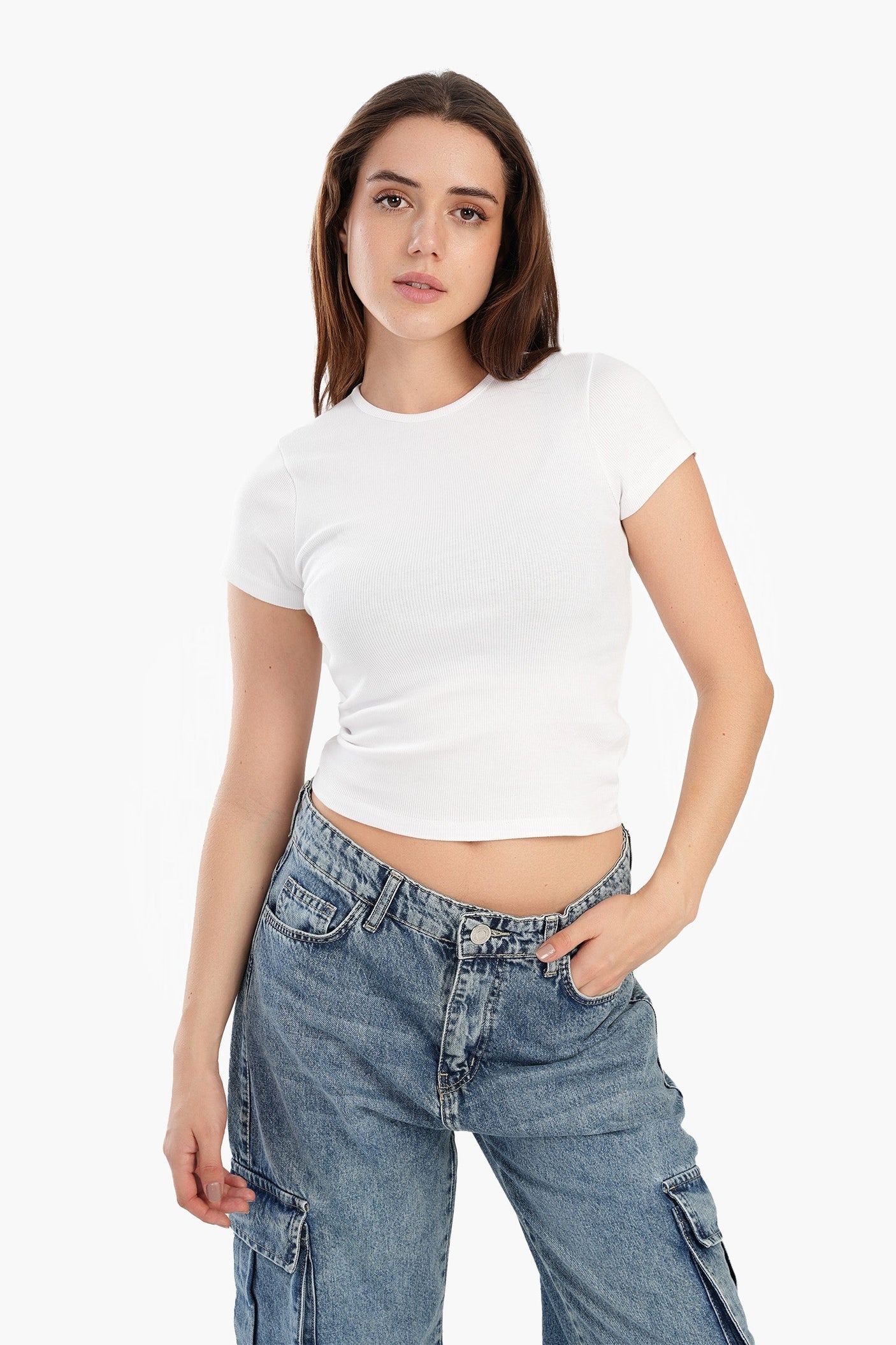 Carina - Ribbed Round Neck Top