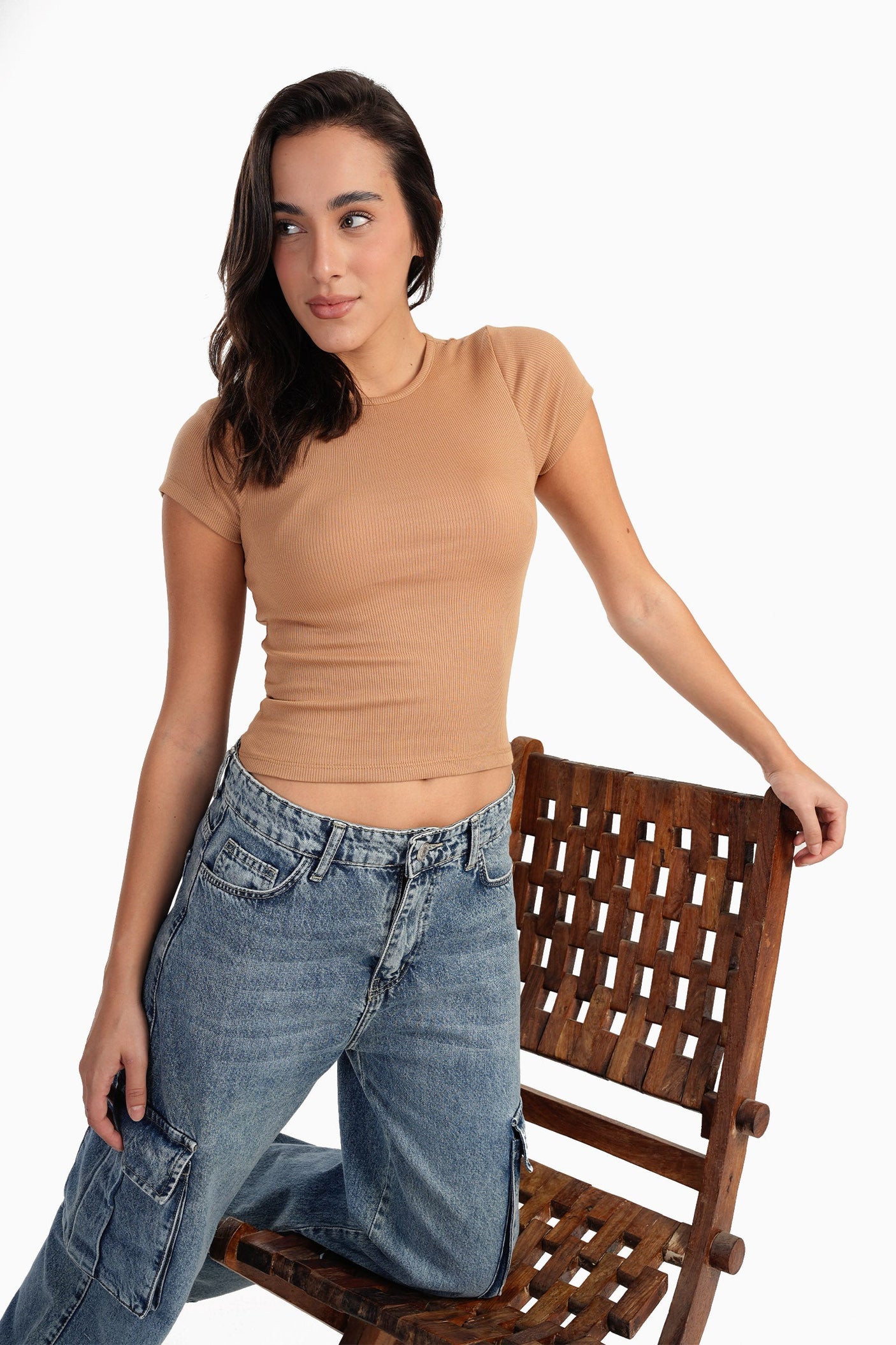 Carina - Ribbed Round Neck Top